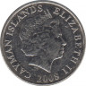 Монета. Каймановы острова. 5 центов 2008 год. ав.