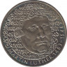 Монета. ФРГ. 5 марок 1983 год. 500 лет со дня рождения Мартина Лютера. ав.
