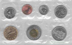 Монета. Канада. Набор 7 штук. 1, 5, 10, 25, 50 центов 1, 2 доллара 1997 год.