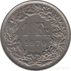 Монета. Швейцария. 1 франк 1970 год.