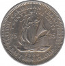 Монета. Британские Восточные Карибские территории. 25 центов 1964 год. ав.