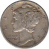 Монета. США. 10 центов 1943 год. Монетный двор S. ав.