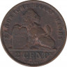 Монета. Бельгия. 2 цента 1912 год. DER BELGEN. рев.