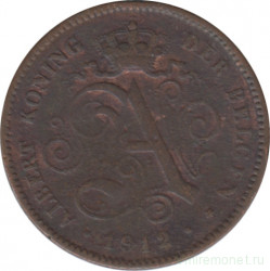 Монета. Бельгия. 2 сантима 1912 год. Der Belgen.