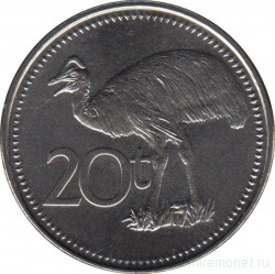 Монета. Папуа - Новая Гвинея. 20 тойя 2010 год.