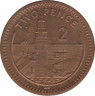 Монета. Гибралтар. 2 пенса 2001 год. (АB). ав.