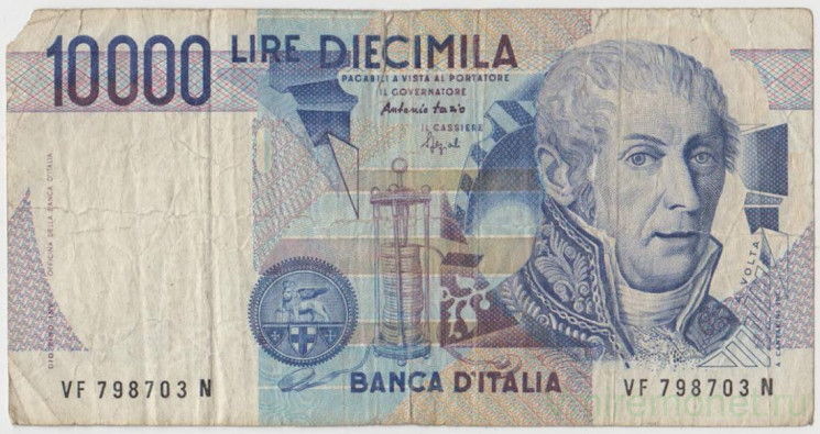 Банкнота. Италия. 10000 лир 1984 год. Тип 112c.