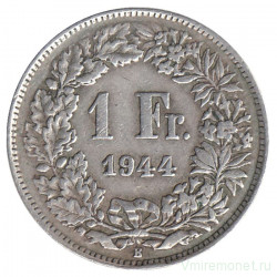 Монета. Швейцария. 1 франк 1944 год.