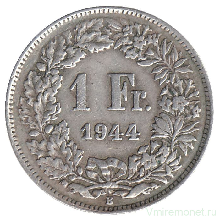 Монета. Швейцария. 1 франк 1944 год.