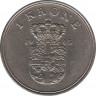  Монета. Дания. 1 крона 1965 год. ав.