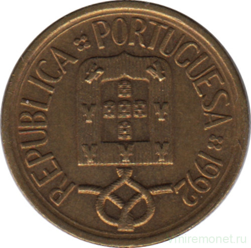Монета. Португалия. 1 эскудо 1992 год.