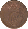 Монета. Дания. 2 эре 1874 год . ав.