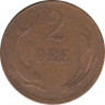 Монета. Дания. 2 эре 1874 год . рев.