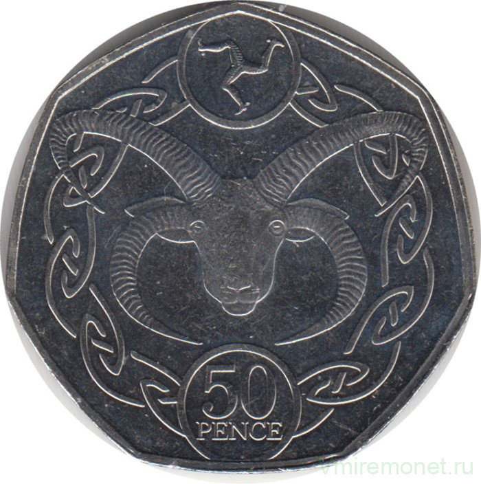 Монета. Остров Мэн. 50 пенсов 2019 год.