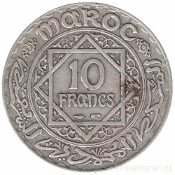Монета. Марокко. 10 франков 1934 год.