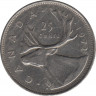 Монета. Канада. 25 центов 1972 год. ав.