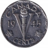 Монета. Канада. 5 центов 1945 год.