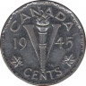 Монета. Канада. 5 центов 1945 год. ав.