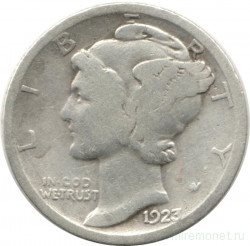 Монета. США. 10 центов 1923 год.