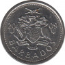 Монета. Барбадос. 10 центов 2009 год. ав.