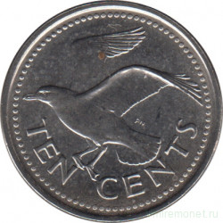Монета. Барбадос. 10 центов 2009 год.