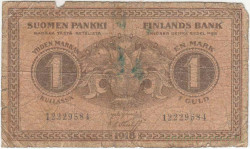 Банкнота. Финляндия. 1 марка 1918 год. Тип 35(2).