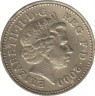 Монета. Великобритания. 1 фунт 2000 год. ав.