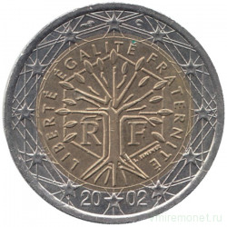 Монета. Франция. 2 евро 2002 год.