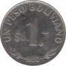Монета. Боливия. 1 песо 1980 год. ав.