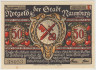 Бона. Нотгельд. Германия. Город Наумбург. 50 пфеннигов 1920 год. Вариант 928.2.а.5. ав.