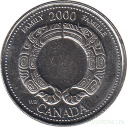 Монета. Канада. 25 центов 2000 год. Миллениум - семья.