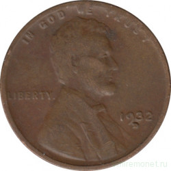 Монета. США. 1 цент 1932 год. Монетный двор D.