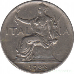 Монета. Италия. 1 лира 1922 год.