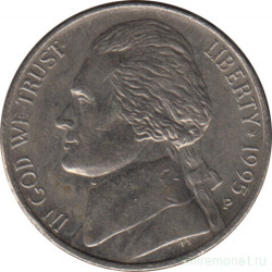 Монета. США. 5 центов 1995 год. Монетный двор P.