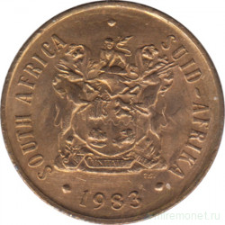 Монета. Южно-Африканская республика (ЮАР). 2 цента 1983 год.