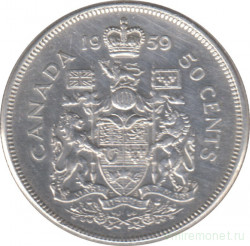 Монета. Канада. 50 центов 1959 год.