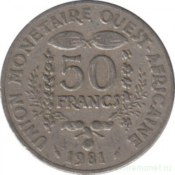 Монета. Западноафриканский экономический и валютный союз (ВСЕАО). 50 франков 1981 год.