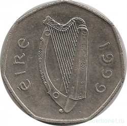 Монета. Ирландия. 50 пенсов 1999 год.