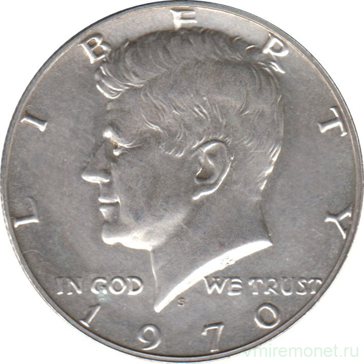 Монета. США. 50 центов 1970 год. Монетный двор S.