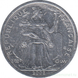 Монета. Французская Полинезия. 2 франка 2003 год.