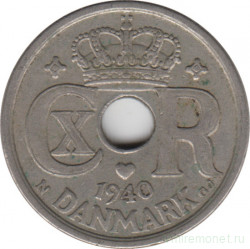 Монета. Дания. 25 эре 1940 год.