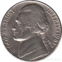 Монета. США. 5 центов 1983 год.  Монетный двор D.