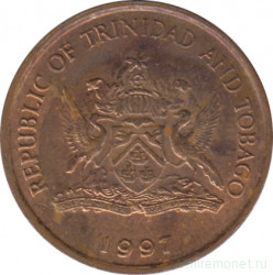 Монета. Тринидад и Тобаго. 1 цент 1997 год.