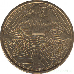 Монета. Австралия. 1 доллар 2008 год. Международный год планеты Земля.