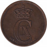 Монета. Дания. 5 эре 1891 год.