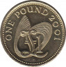 Монета. Великобритания. Гернси. 1 фунт 2001 год. ав.