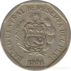 Монета. Перу. 50 сентимо 1991 год.