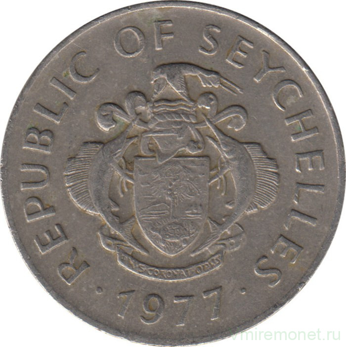 Монета. Сейшельские острова. 1 рупия 1977 год.