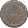 Монета. Уругвай. 2 сентесимо 1953 год. рев.