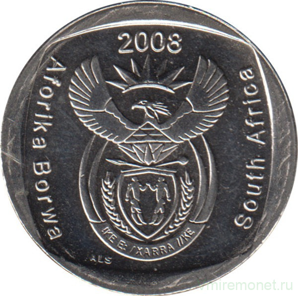 Монета. Южно-Африканская республика (ЮАР). 2 ранда 2008 год. UNC.